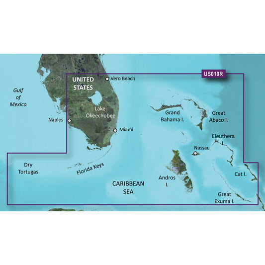 Garmin BlueChart g3 Vision HD  VUS010R  Southeast Florida  microSDSD 010C071100